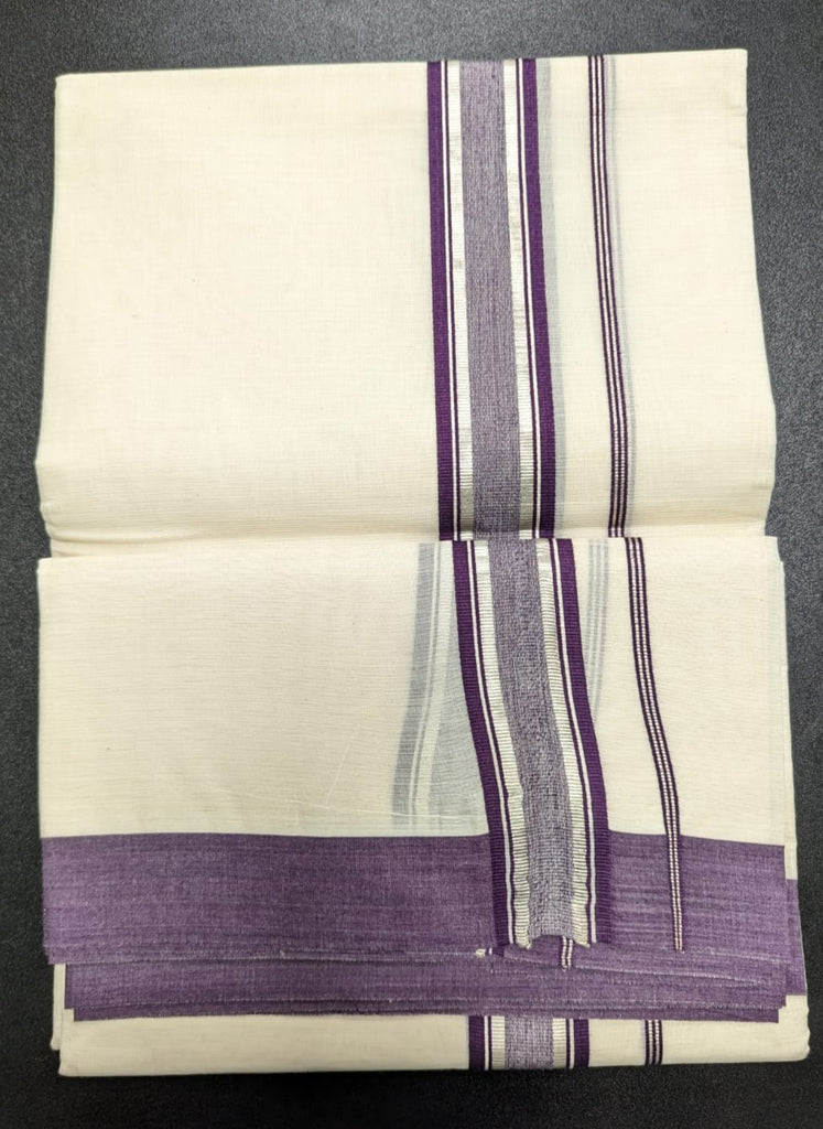 Purple Handloom Cotton Dhoti