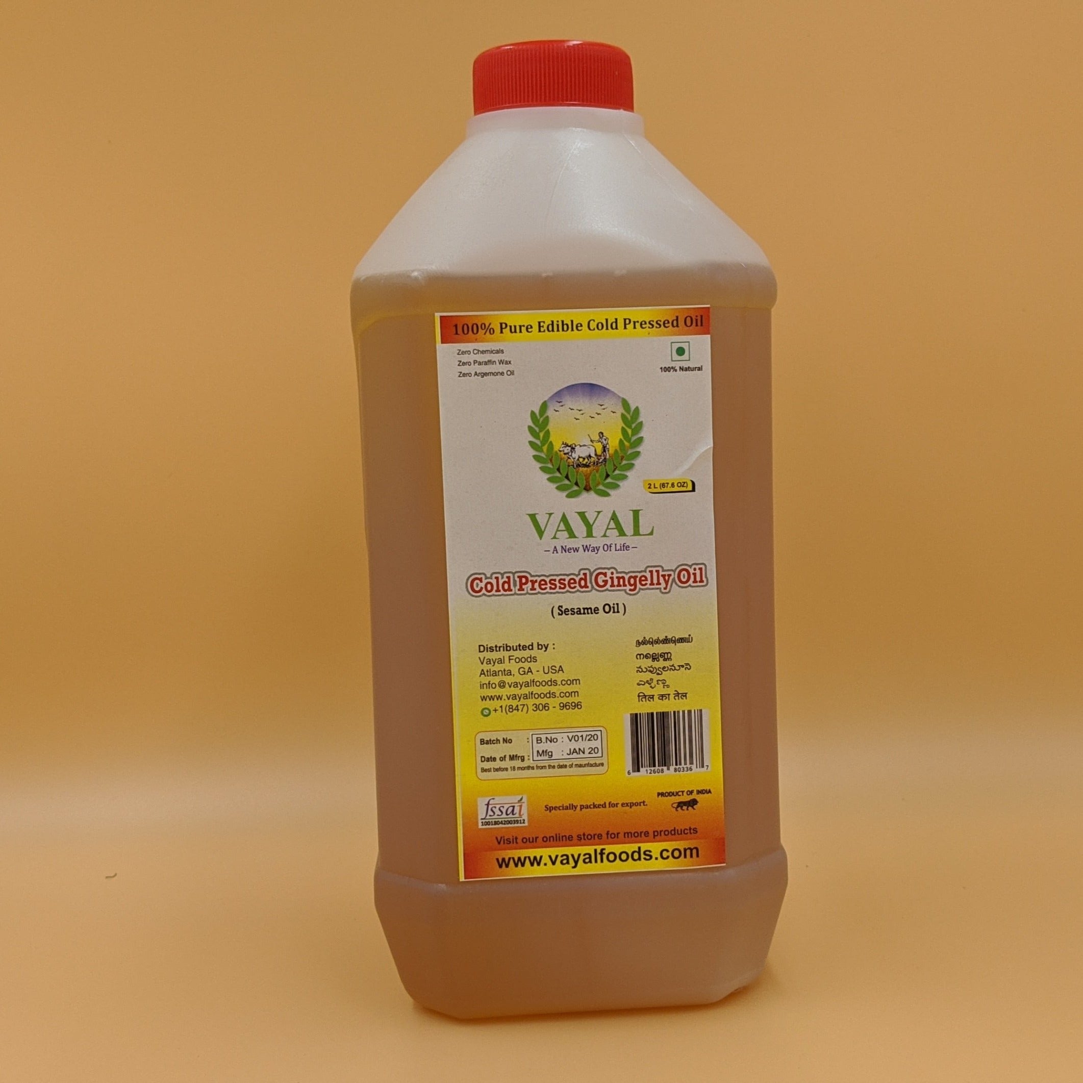 Cold Pressed Gingelly / Sesame Oil 1000ml